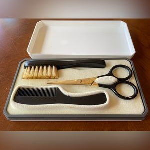 Vintage Kit Moustache Grooming Made In West Germany Scissors Brush Comb in box
